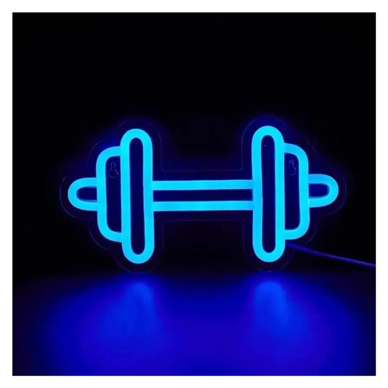 Home Gym Neon Sign - Неоновая вывеска в форме гантели, декоративная,