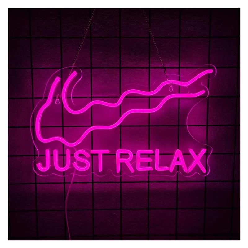 Home Gym Neon Sign - Неоновая вывеска «Just Relax» для йоги,