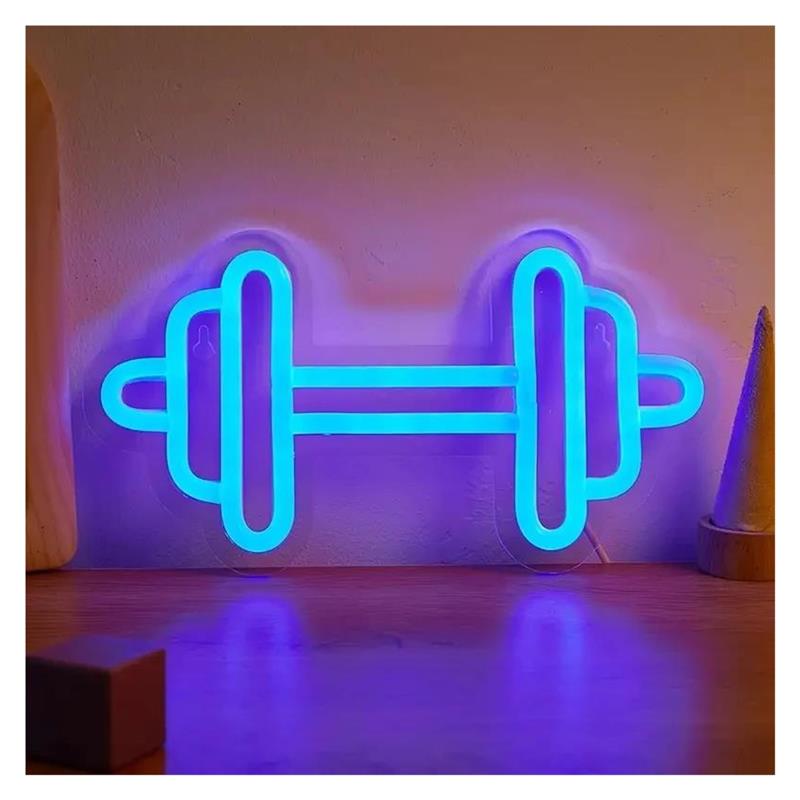 Неоновая вывеска в форме ганте – обзор и цена Home Gym Neon Sign
