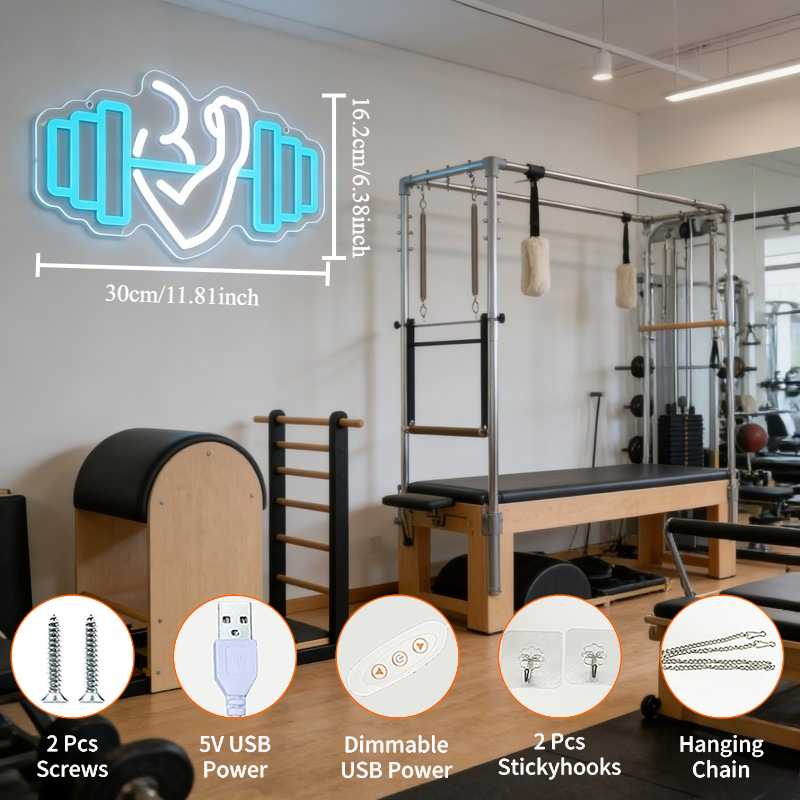 Неоновая вывеска LED «Бицепс»  – обзор и цена Home Gym Neon Sign